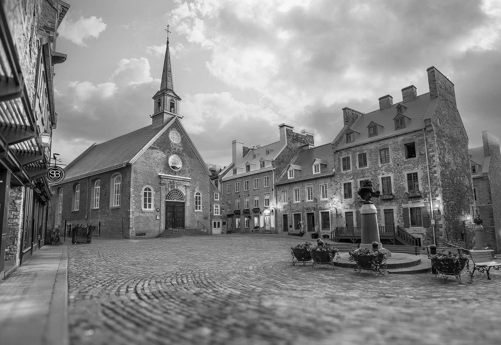 B&W Vieux Québec’s Crown Jewel-—-The Majesty of Place Royale by SB Studios Winter 2025