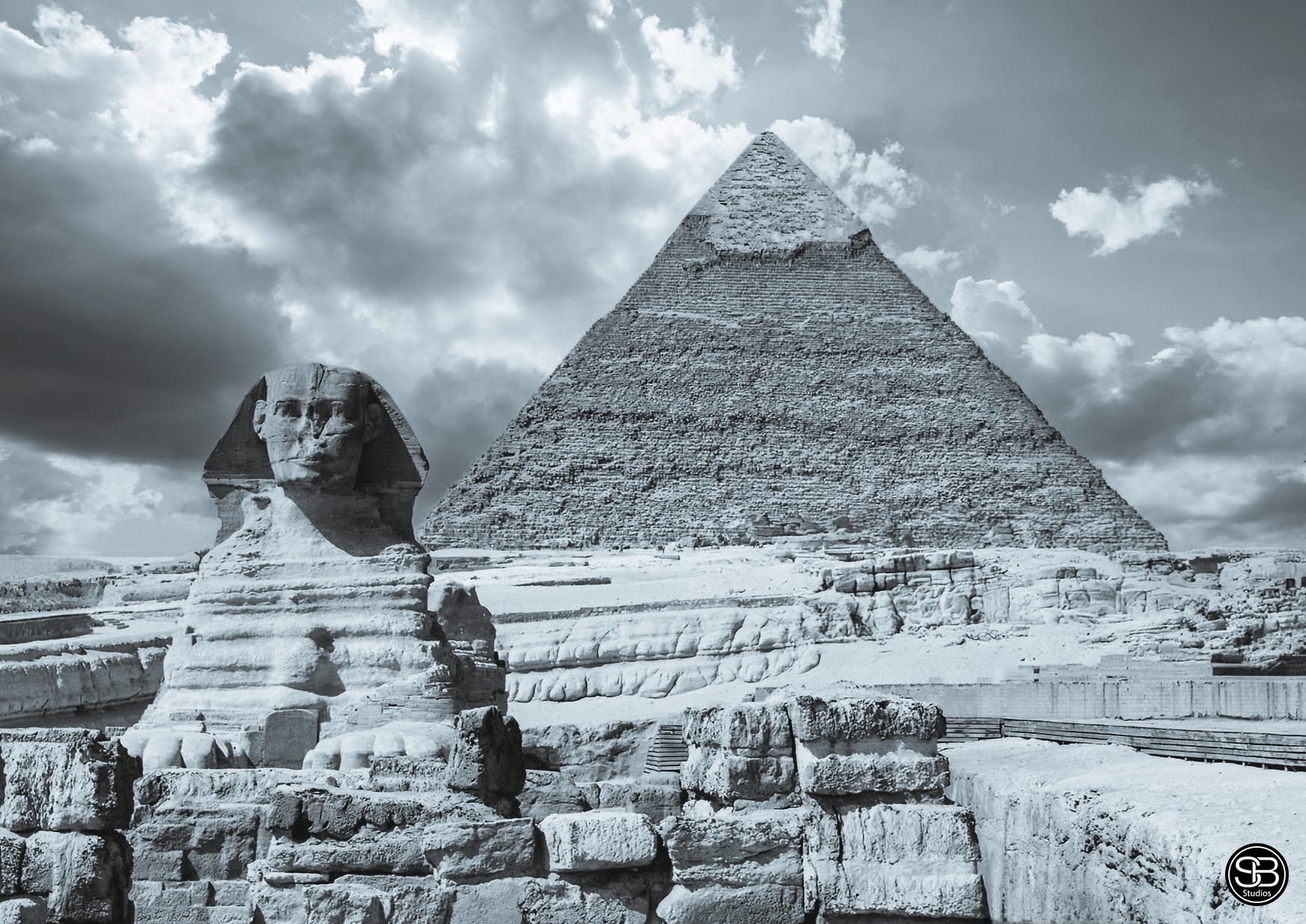 Pyramid of Khafre and Sphinx at Giza, Egypt by SB Studios 2024